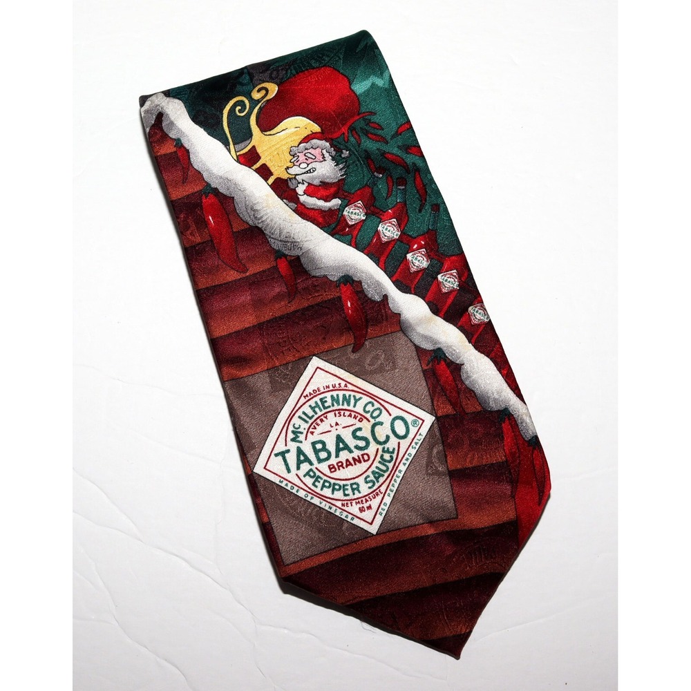 Tabasco Men's Tabasco Pepper Sauce‎ Santa Peppers Silk Neck Tie